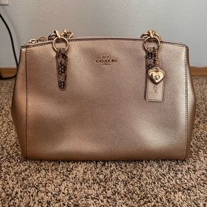 Rose Gold and Snake Skin Coach Purse